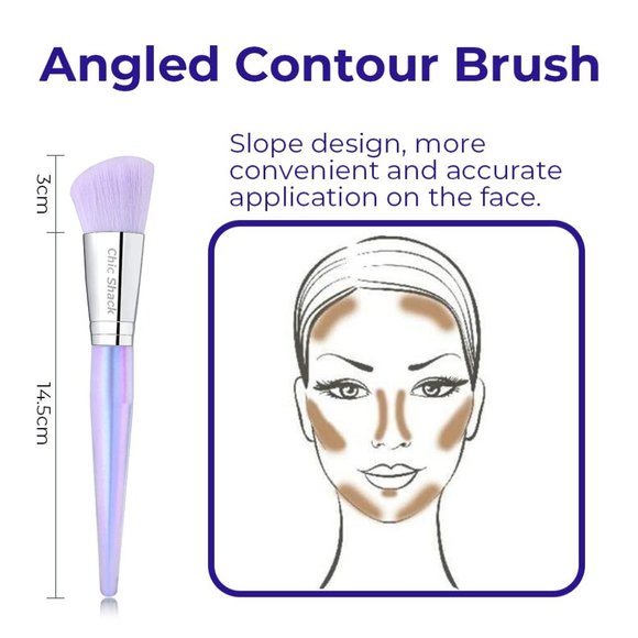 Crystal Aurora Everyday Face Powder Concealers Blush Eyeshadow Makeup Brush Set - Picture 3 of 8